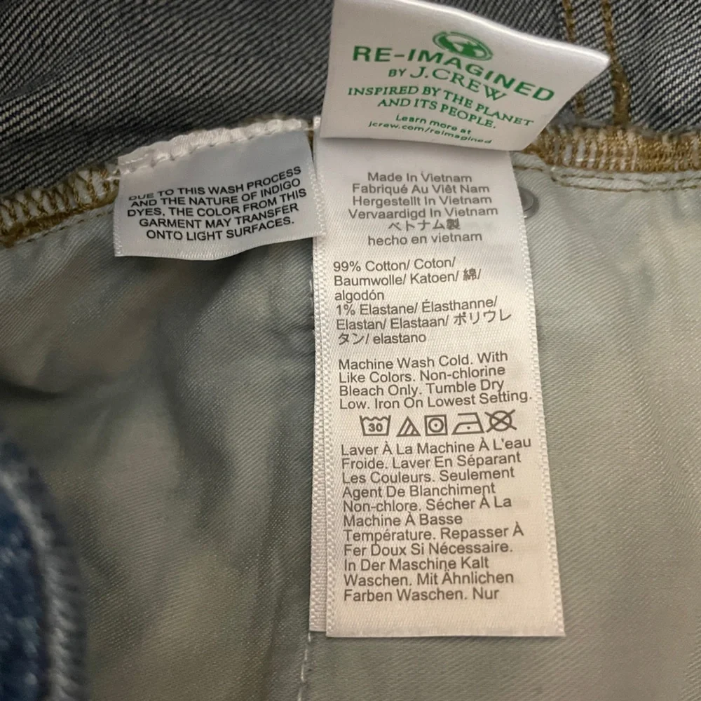 J. Crew Denim Trouser 1996 Semi-Stretch Resin Rinse Wide Leg Jeans Size 34 CC566